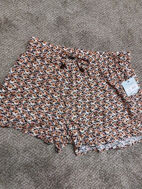 Target Multicolor Peach and Black Geometric Shorts